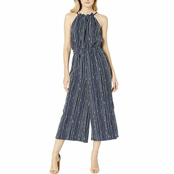 London times striped jumpsuit Romper navy blue - Picture 1 of 8